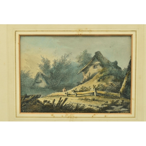 278 - RICHARD SASS (1774-1849) LANDSCAPE WITH COTTAGES, signed bottom right, watercolour on paper, approxi... 