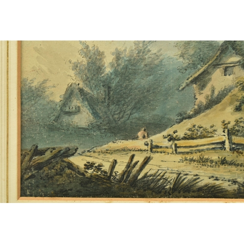 278 - RICHARD SASS (1774-1849) LANDSCAPE WITH COTTAGES, signed bottom right, watercolour on paper, approxi... 