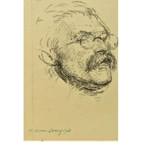 284 - WILLIAM DRING (1904-1990) PORTRAIT SKETCH, a sketch of a male figure with a moustache and wearing gl... 