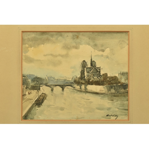 285 - LOUIS ARTICO (20TH CENTURY) RIVER SEINE AND NOTRE DAME, a Parisian cityscape, signed bottom right, w... 