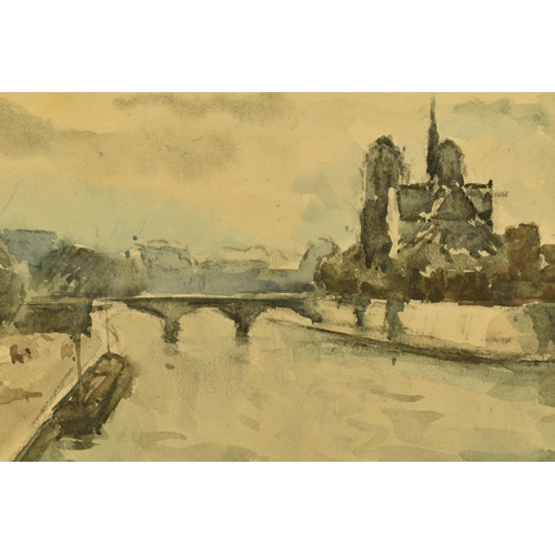 285 - LOUIS ARTICO (20TH CENTURY) RIVER SEINE AND NOTRE DAME, a Parisian cityscape, signed bottom right, w... 