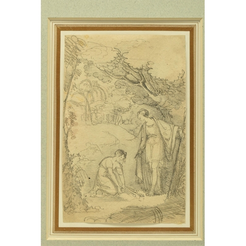 287 - CIRCLE OF WILLIAM PITTS (1790-1840) 'RUTH AND BOAZ', a sketch depicting the Biblical figures, unsign... 