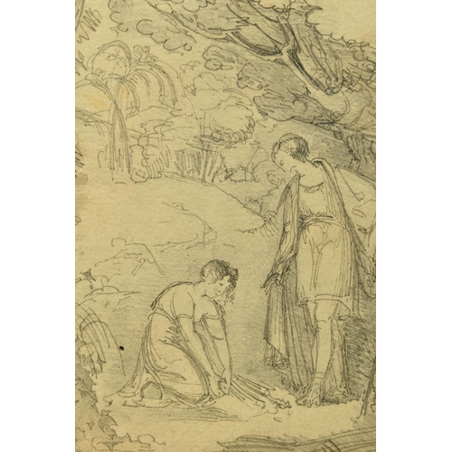 287 - CIRCLE OF WILLIAM PITTS (1790-1840) 'RUTH AND BOAZ', a sketch depicting the Biblical figures, unsign... 