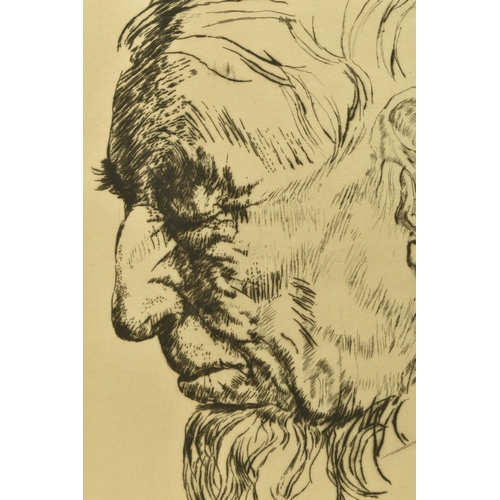 289 - JOHN LAVIERS WHEATLEY (1892-1955) 'OLD ROGERS', a dry point etching depicting a profile portrait of ... 