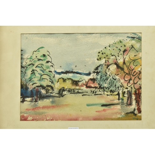 292 - DR G.H. ROSE (20TH CENTURY) 'PARK AT GRANGE COURT, CHIGWELL', a colourful landscape, initialled and ... 