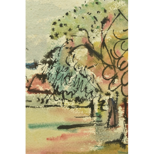 292 - DR G.H. ROSE (20TH CENTURY) 'PARK AT GRANGE COURT, CHIGWELL', a colourful landscape, initialled and ... 