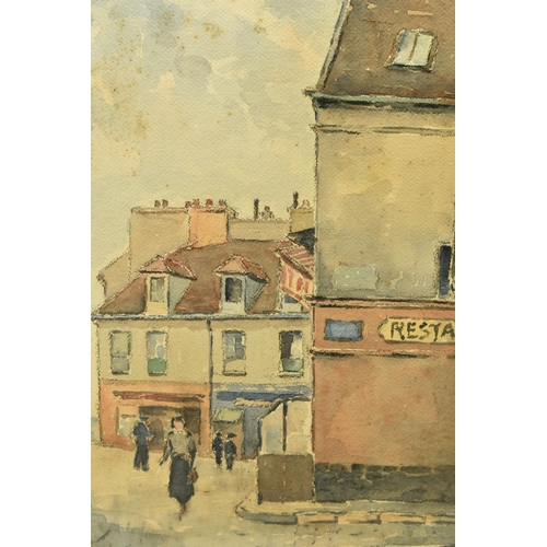 300 - ROCHAIX (20TH CENTURY) A FRENCH STREET SCENE, signed and dated 1941 bottom left, exhibition label ve... 