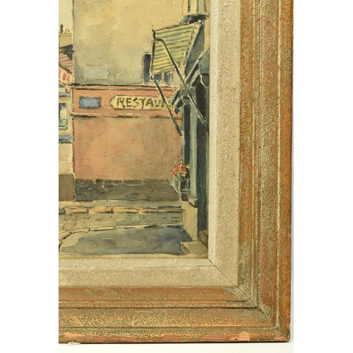 300 - ROCHAIX (20TH CENTURY) A FRENCH STREET SCENE, signed and dated 1941 bottom left, exhibition label ve... 