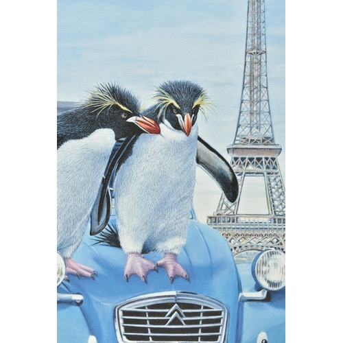 322 - STEVE TANDY (BRITISH 1973) 'LE GRAND TOUR', a signed limited edition print, depicting penguins in Pa... 