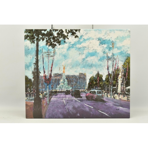 332 - TIMMY MALLETT (BRITISH CONTEMPORARY) 'CELEBRATING ON THE MALL', a signed limited edition box canvas ... 