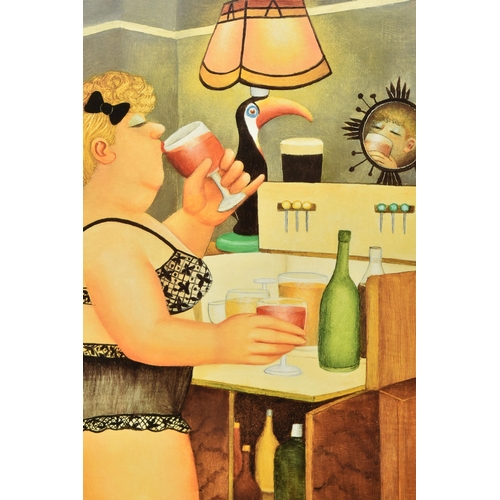 337 - BERYL COOK (BRITISH 1926-2008) 'DRINKIES', A LIMITED EDITION PRINT, PUBLISHED 2009, depicting a fema... 