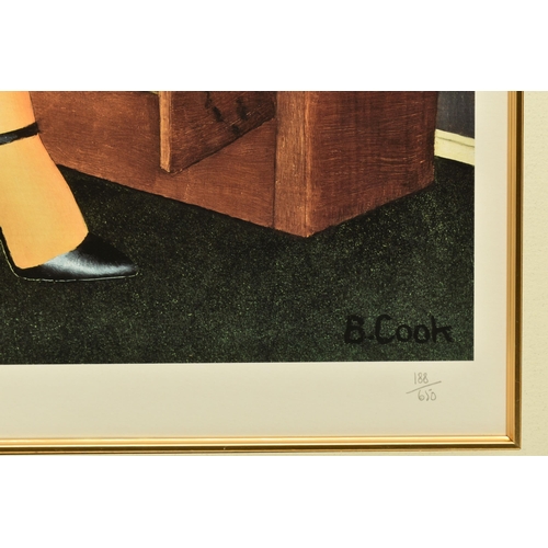 337 - BERYL COOK (BRITISH 1926-2008) 'DRINKIES', A LIMITED EDITION PRINT, PUBLISHED 2009, depicting a fema... 