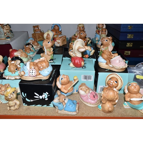 364 - A COLLECTION OF PENDELFIN RABBIT FIGURES, comprising boxed figures: Aunt Ruby (a little glue? residu... 