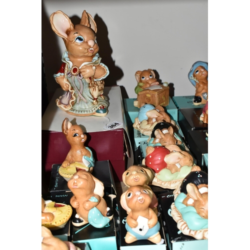 364 - A COLLECTION OF PENDELFIN RABBIT FIGURES, comprising boxed figures: Aunt Ruby (a little glue? residu... 