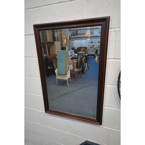 1322 - A SELECTION OF WALL MIRRORS, to include three white painted rectangular mirrors, largest 101cm x 71c... 