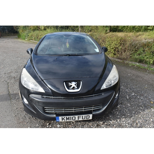 1002 - A PEUGEOT 308 SPORT CC CONVERTIBLE, REGISTRATION NUMBER KM10 FUD, 3 doors, 1598cc petrol engine, 5 s... 