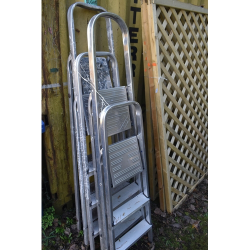 1037 - FOUR ALUMINIUM STEP LADDERS