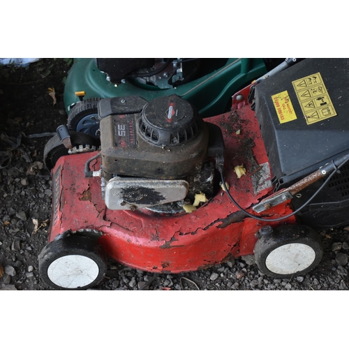 1039 - AN UNBRANDED 3.5HP PETROL LAWNMOWER, with a grass box, along with a Champion petrol lawnmower with g... 