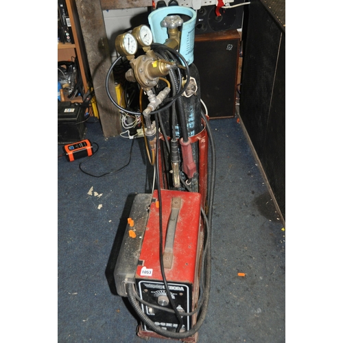 1053 - A CEBORA POCKET MIG WELDER with bespoke trolley, gun, earth cable, regulator and gas bottle (PAT fai... 