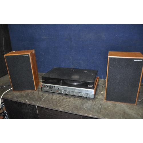 1141 - A VINTAGE NATIONAL PANASONIC SG-1070L MUSIC CENTRE, with matching speakers (PAT fail due to uninsula... 