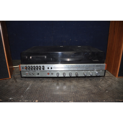 1141 - A VINTAGE NATIONAL PANASONIC SG-1070L MUSIC CENTRE, with matching speakers (PAT fail due to uninsula... 