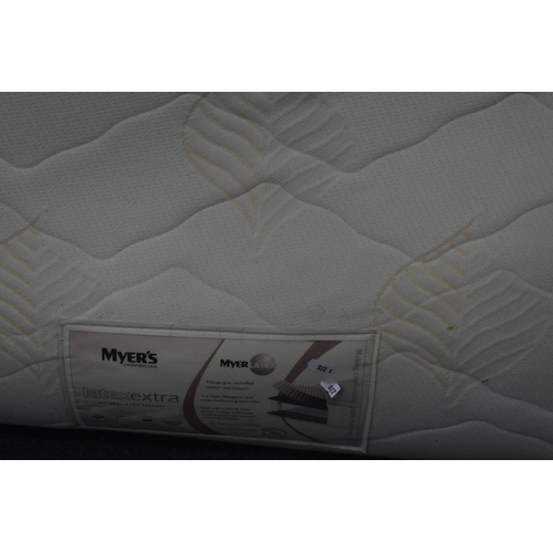 1419 - A MYERS 4FT6 DIVAN BED AND MATTRESS (condition report: urine stained mattress)