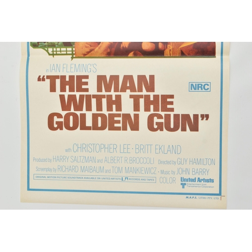 8 - 007 / JAMES BOND INTEREST: THE MAN WITH THE GOLDEN GUN, AN AUSTRALIAN DAYBILL FILM POSTER, 1974, sta... 