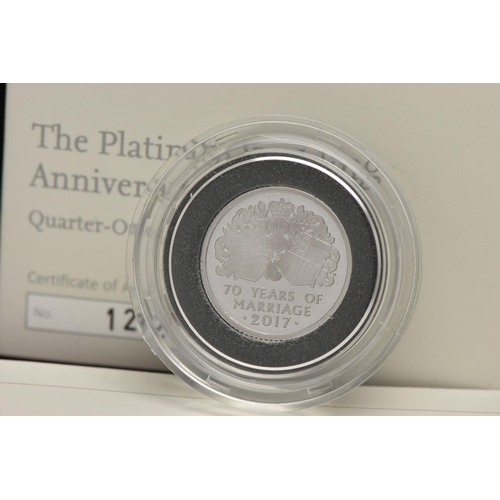 160 - THE PLATINUM WEDDING ANNIVERSARY 2017, Quarter Ounce Platinum Proof Coin 999.5 Platinum, 7.486 grams... 