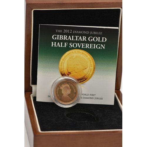 166 - A 2012 DIAMOND JUBILEE GIBRALTAR GOLD HALF SOVEREIGN, with certificate in box of Issue