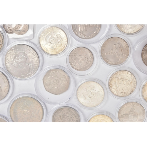 179 - A QUANTITY OF USA HALF DOLLAR COINS, to include 8 x Kennedy Half Dollars 1964, a Bell Half Dollar 19... 