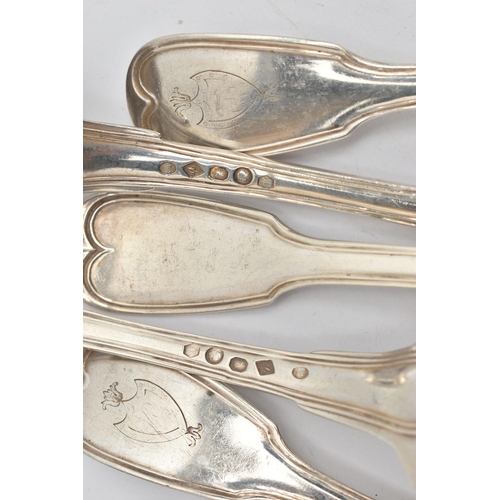 198 - AN ASSORTMENT OF SILVER FLATWARE, to include a set of six coffee spoons, hallmarked 'Hukin & Heath L... 