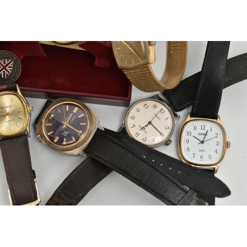 205 - A BAG OF ASSORTED WATCHES AND ITEMS, to include a gold plated, open face pocket watch, manual wind, ... 