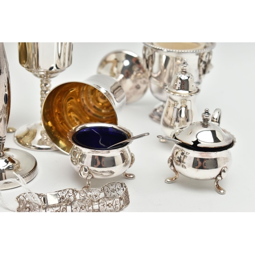 213 - AN ASSORTMENT OF ITEMS, to include a silver napkin ring,  hallmarked 'John Thompson & Sons' Birmingh... 