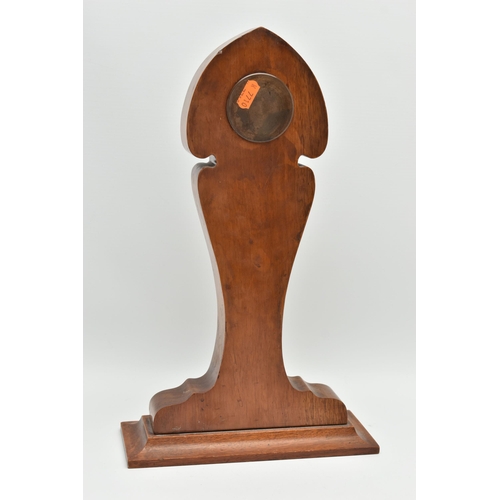 223 - A GEORGE V ART NOUVEAU SILVER MOUNTED WALNUT MANTEL CLOCK, the repoussé front with sinuous scrolls a... 