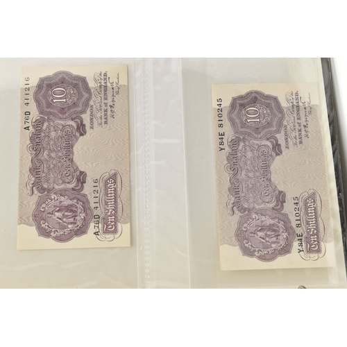 245 - A BANKNOTE ALBUM CONTAINING, United Kingdom and Ireland from 1914 onward to include Bradbury 10/- pr... 