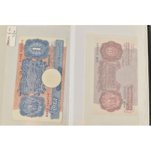 245 - A BANKNOTE ALBUM CONTAINING, United Kingdom and Ireland from 1914 onward to include Bradbury 10/- pr... 