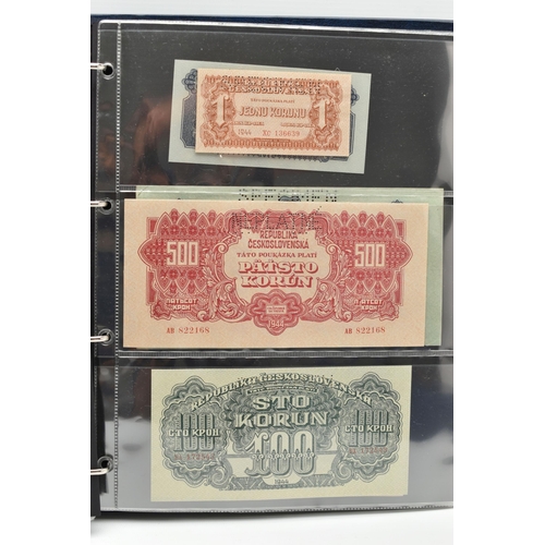 246 - TWO WORLD BANKNOTE ALBUMS CONTAINING USED AND UNCIRCULATED NOTES, to include 6x Checkslovakia  Speci... 