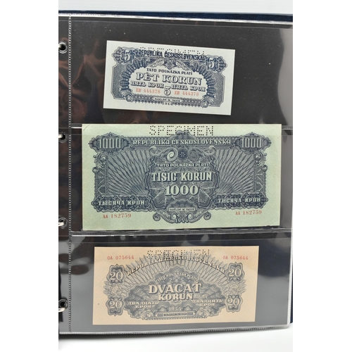 246 - TWO WORLD BANKNOTE ALBUMS CONTAINING USED AND UNCIRCULATED NOTES, to include 6x Checkslovakia  Speci... 