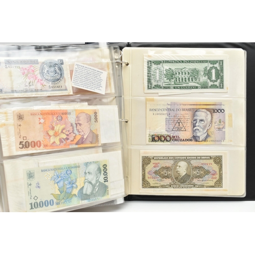 246 - TWO WORLD BANKNOTE ALBUMS CONTAINING USED AND UNCIRCULATED NOTES, to include 6x Checkslovakia  Speci... 