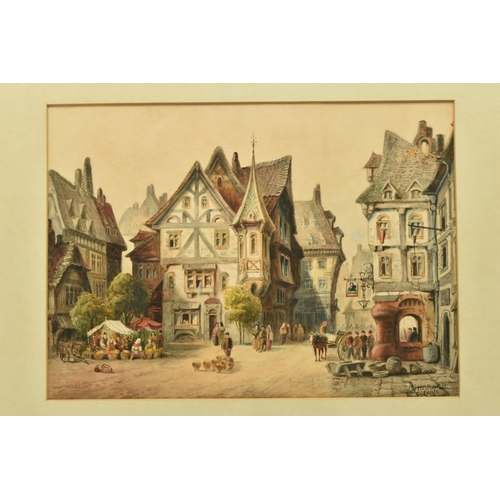 304 - CECIL JACK KEATS (19TH/20TH CENTURY) 'BACHARACH', a street scene of the German village beside the Rh... 