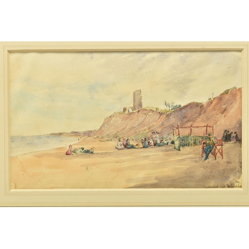 316 - MARTIN HARDIE (1875-1952) 'SUNDAY SCHOOL, DUNWICH', a Suffolk coastal landscape with figures attend ... 