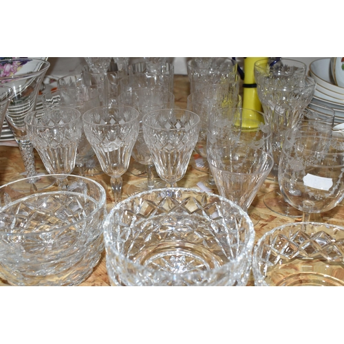 331 - A GROUP OF GLASS WARES, thirty nine pieces to include a pair of late Georgian cordial glasses, seven... 