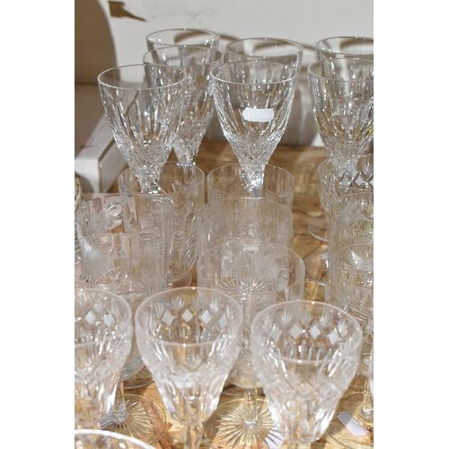 331 - A GROUP OF GLASS WARES, thirty nine pieces to include a pair of late Georgian cordial glasses, seven... 