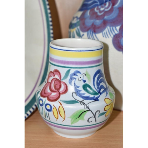 385 - THREE PIECES OF POOLE POTTERY, comprising a large 1920s/early 1930s Carter, Stabler & Adams vase, in... 