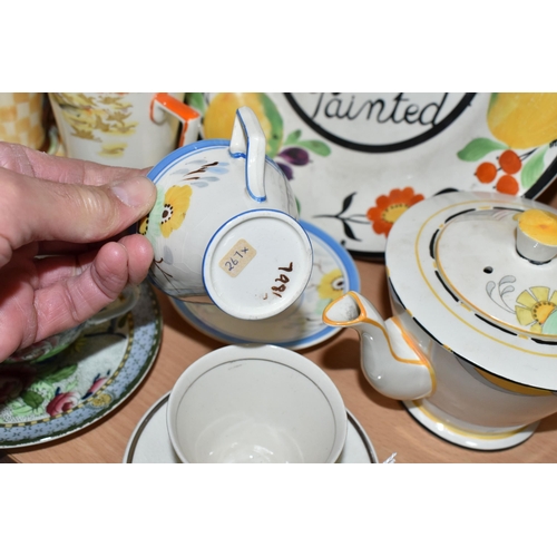 394 - FIFTEEN PIECES OF S HANCOCK & SONS CERAMICS, comprising a Corona Ware teapot in Springtime pattern b... 