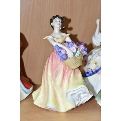 401 - FIVE ROYAL DOULTON FIGURINES, comprising Nicola HN2839, Rachel HN2936, Lesley HN2410, Fair Lady HN21... 