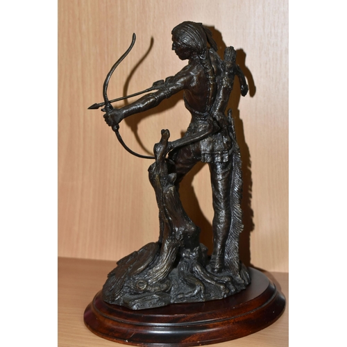 426 - A BRONZE FIGURE OF 'INDIANS ON THE HUNT', sculpted by Jim Ponter for Franklin Mint, together with a ... 