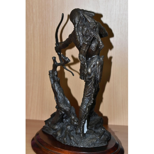 426 - A BRONZE FIGURE OF 'INDIANS ON THE HUNT', sculpted by Jim Ponter for Franklin Mint, together with a ... 