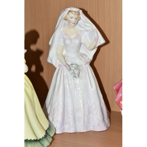 427 - FOUR ROYAL DOULTON FIGURINES, comprising Stephanie HN2807, Southern Belle HN2229, The Bride HN 2166,... 