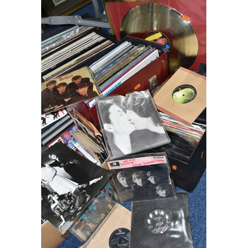 459 - TWO BOXES AND FOUR CASES OF RECORDS, CDS AND DVDS, to include approximately fifty LPs including U2 '... 